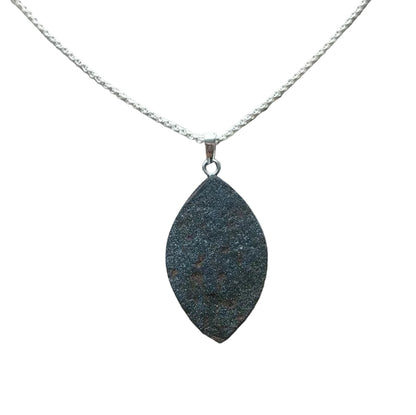 Kristallisierter Hämatit Anhänger 925 Silber Edelstein Kette