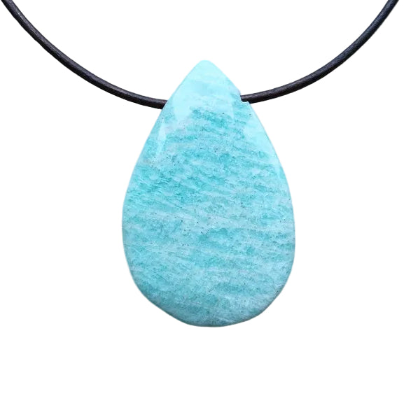 Amazonit Edelstein Kette mit Lederband
