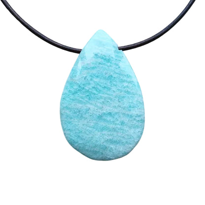 Amazonit Edelstein Kette mit Lederband