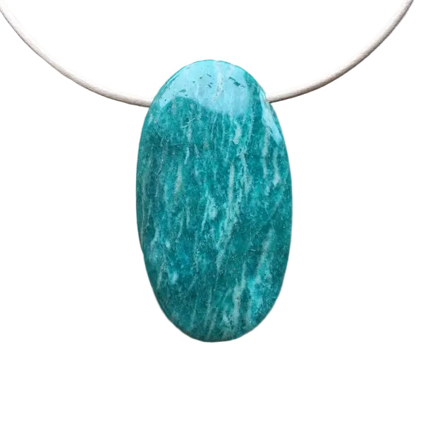 Amazonit Edelstein Kette mit Lederband