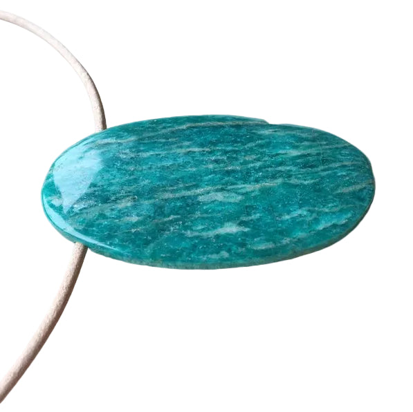 Amazonit Edelstein Kette mit Lederband
