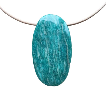 Amazonit Edelstein Kette mit Lederband