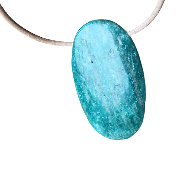 Amazonit Edelstein Kette mit Lederband