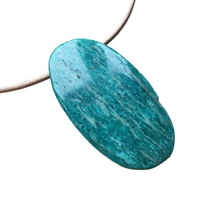 Amazonit Edelstein Kette mit Lederband