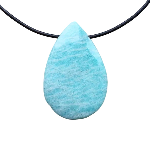 Amazonit Edelstein Kette mit Lederband