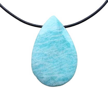 Amazonit Edelstein Kette mit Lederband