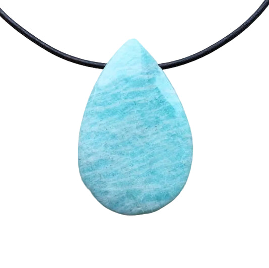 Amazonit Edelstein Kette mit Lederband