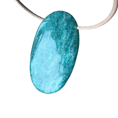 Amazonit Edelstein Kette mit Lederband