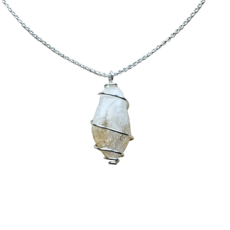 Citrin Anhänger 925 Silber Edelstein Kette
