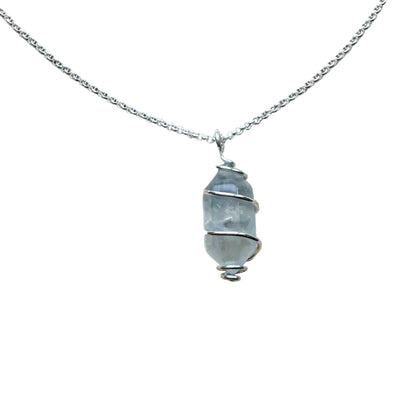 Fluorit Kristall Anhänger 925 Silber Edelstein Kette