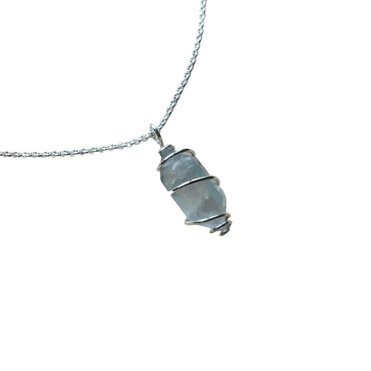 Fluorit Kristall Anhänger 925 Silber Edelstein Kette