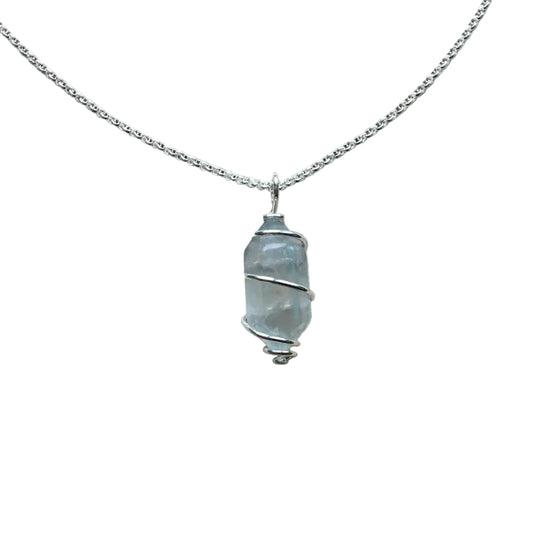 Fluorit Kristall Anhänger 925 Silber Edelstein Kette