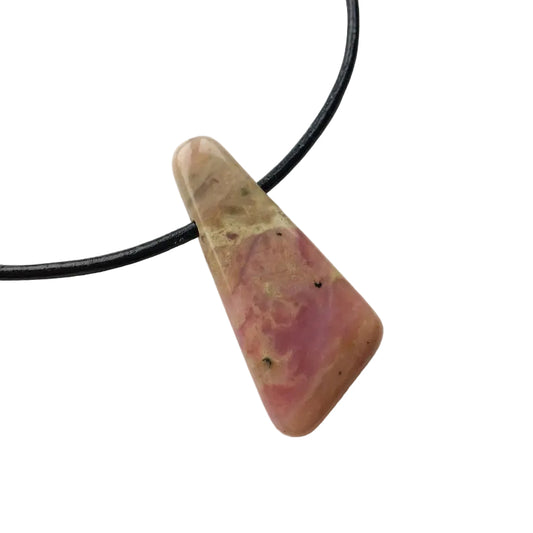 Pinkopal Edelstein Kette mit Lederband