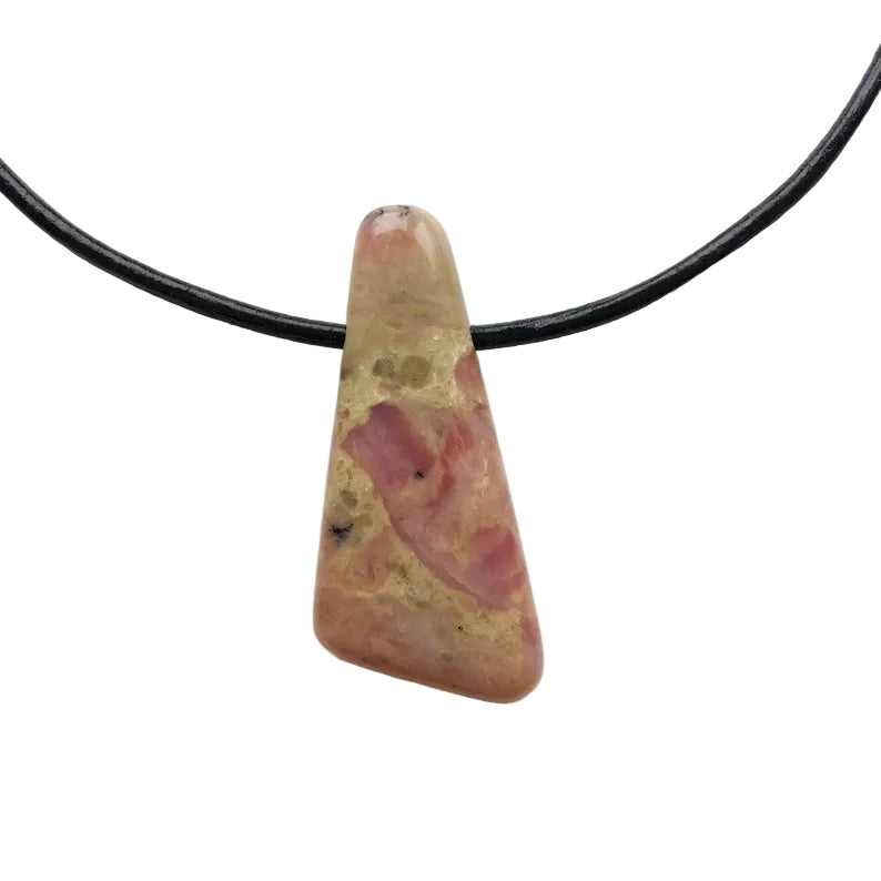 Pinkopal Edelstein Kette mit Lederband