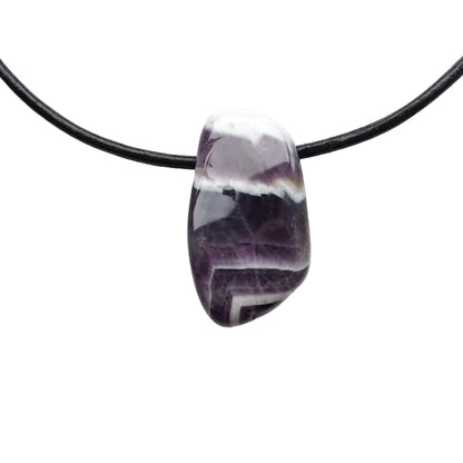 Amethyst Edelstein Kette mit Lederband