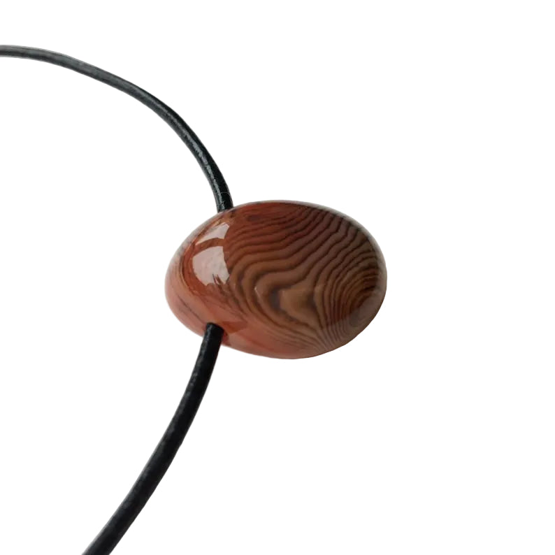 Achat Edelstein Kette mit Lederband