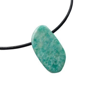 Amazonit Edelstein Kette mit Lederband
