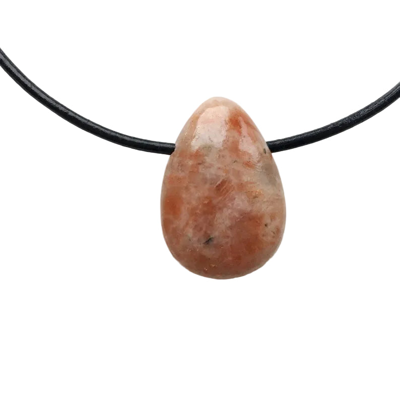 Sonnenstein Edelstein Kette mit Lederband