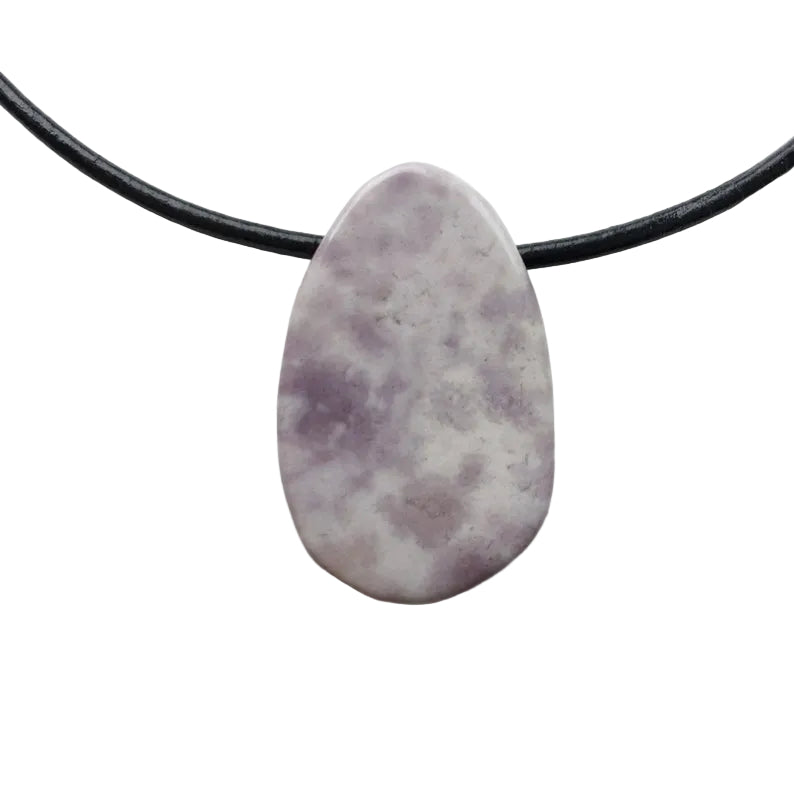 Lavendel Jade Edelstein Kette mit Lederband