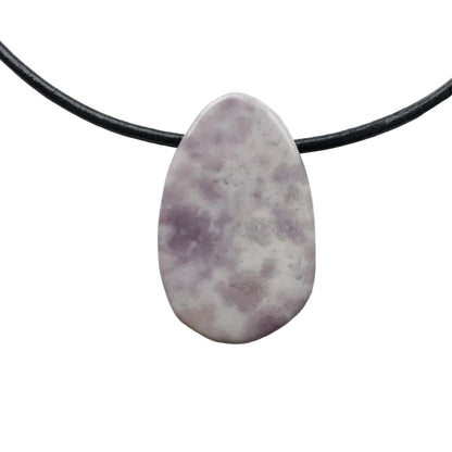 Lavendel Jade Edelstein Kette mit Lederband