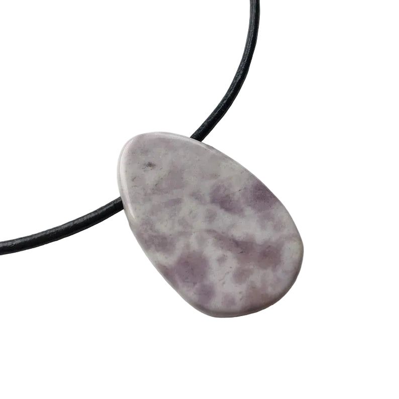 Lavendel Jade Edelstein Kette mit Lederband