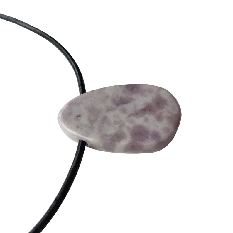 Lavendel Jade Edelstein Kette mit Lederband
