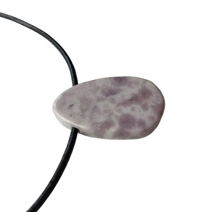 Lavendel Jade Edelstein Kette mit Lederband