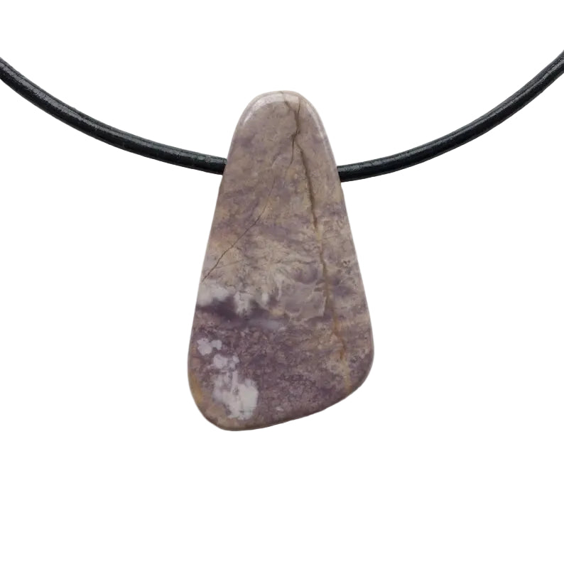 Lavendel Jade Edelstein Kette mit Lederband