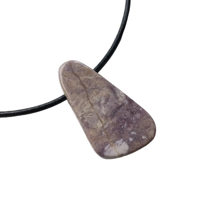 Lavendel Jade Edelstein Kette mit Lederband