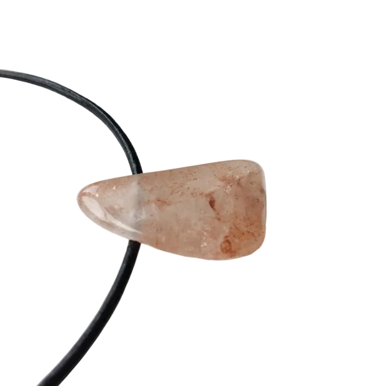 Hämatitquarz Edelstein Kette mit Lederband