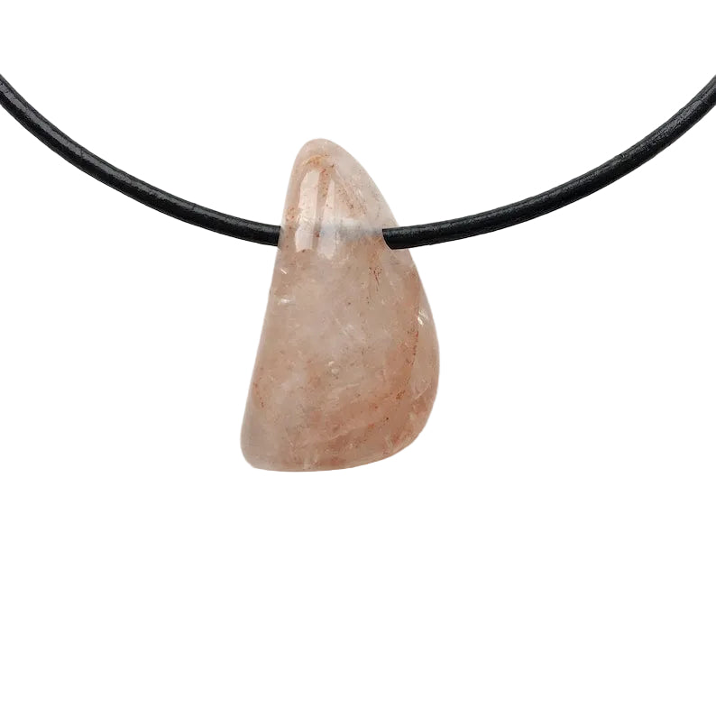Hämatitquarz Edelstein Kette mit Lederband