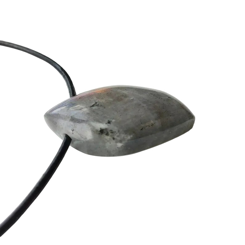 Labradorit Edelstein Kette mit Lederband