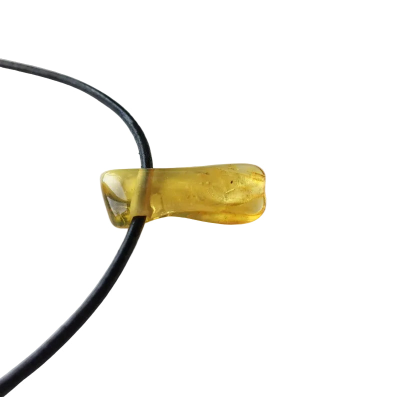 Bernstein Edelstein Kette mit Lederband