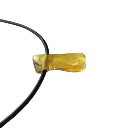 Bernstein Edelstein Kette mit Lederband