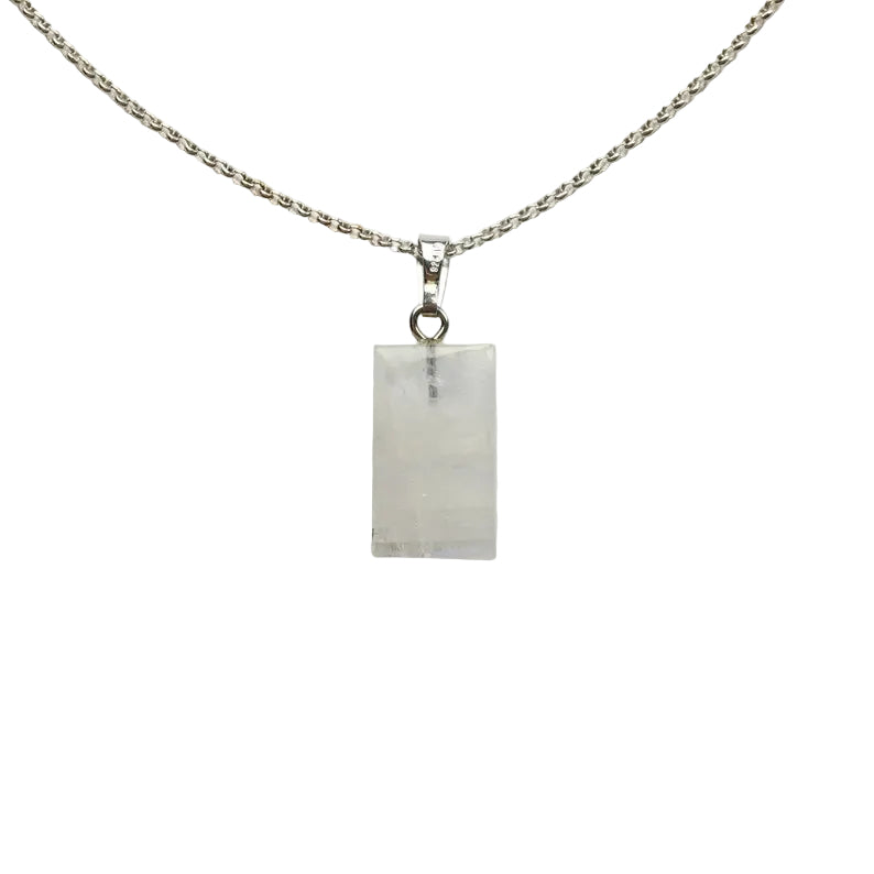 Regenbogen Mondstein Anhänger 925 Silber Edelstein Kette