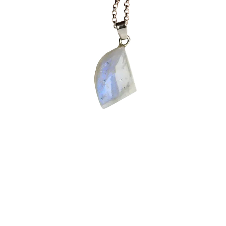 Regenbogen Mondstein Anhänger 925 Silber Edelstein Kette