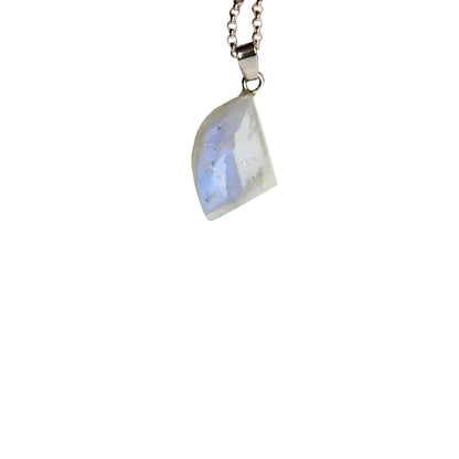Regenbogen Mondstein Anhänger 925 Silber Edelstein Kette