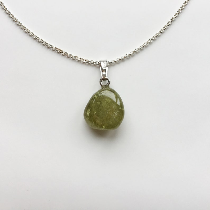 Grossular Edelstein Anhänger 925 Silber