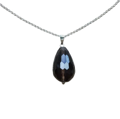 Rauchquarz Anhänger 925 Silber Edelstein Kette