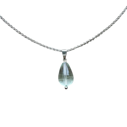 Fluorit Anhänger 925 Silber Edelstein Kette