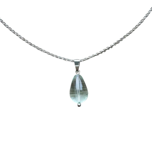 Fluorit Anhänger 925 Silber Edelstein Kette