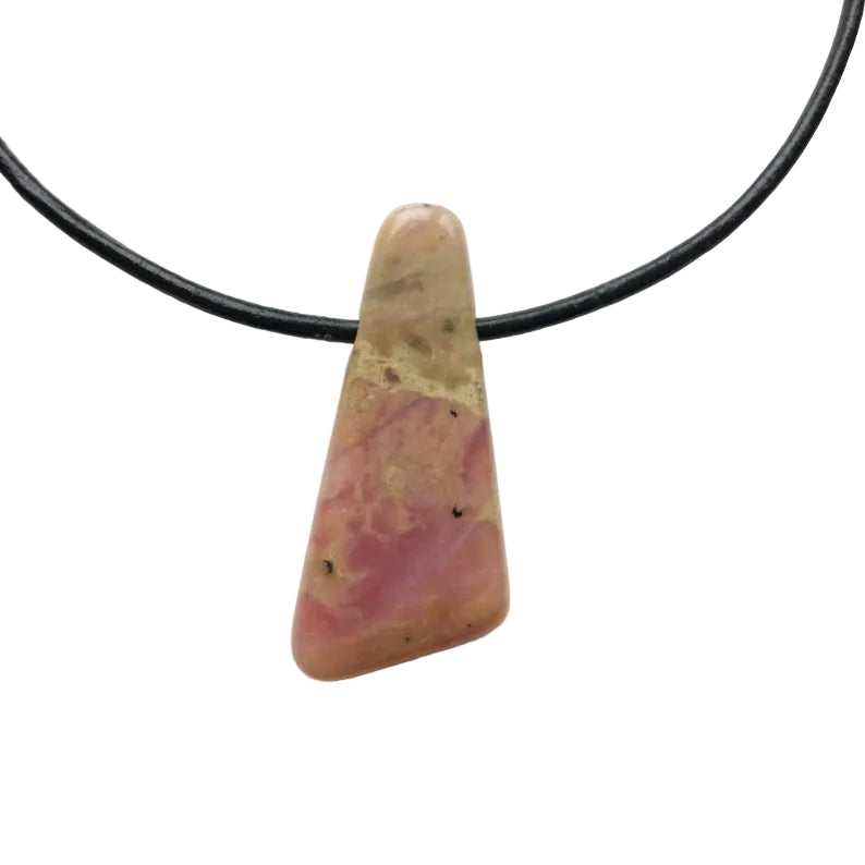 Pinkopal Edelstein Kette mit Lederband