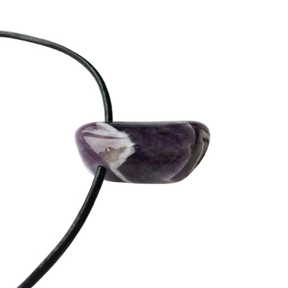 Amethyst Edelstein Kette mit Lederband