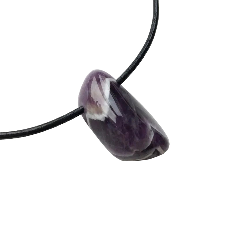 Amethyst Edelstein Kette mit Lederband