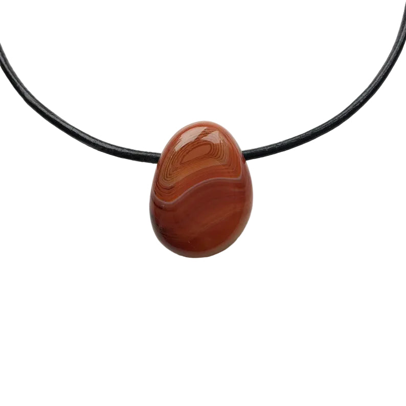 Achat Edelstein Kette mit Lederband