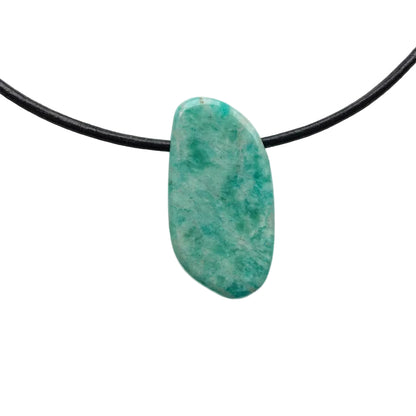 Amazonit Edelstein Kette mit Lederband