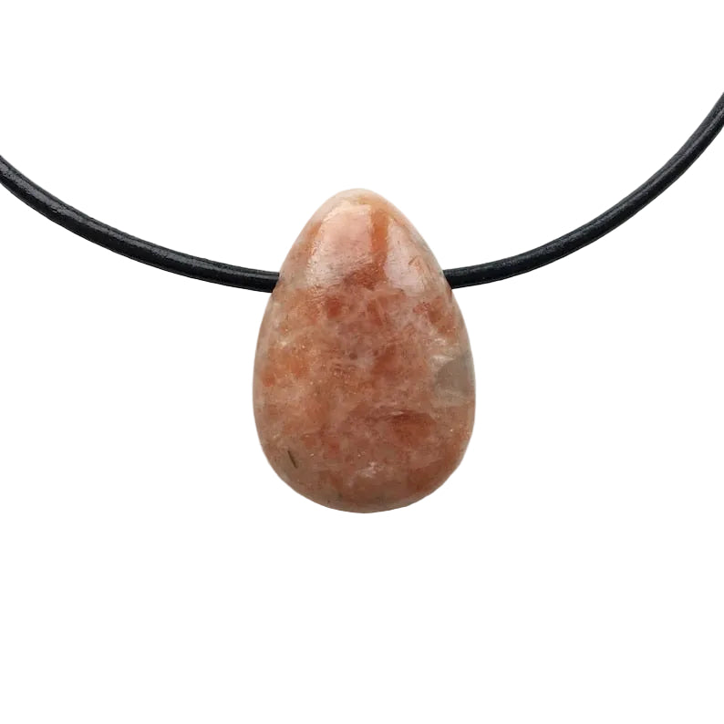 Sonnenstein Edelstein Kette mit Lederband