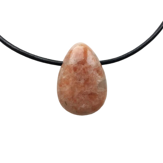 Sonnenstein Edelstein Kette mit Lederband