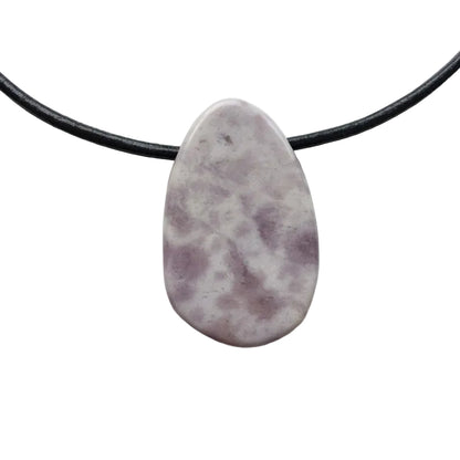Lavendel Jade Edelstein Kette mit Lederband