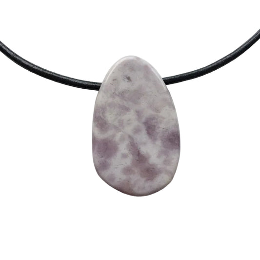 Lavendel Jade Edelstein Kette mit Lederband